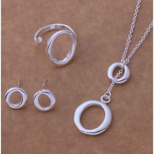 AS099 Trendy wholesale plated plated Jewelry Sets Earring 191 + Necklace 601 + Ring 249 /agvaiyca bhsajyza