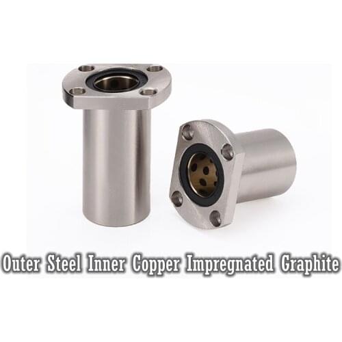 Oilless Bearings LMH30UU LMH30LUU LMH35UU LMH35LUU LMH40UU LMH40LUU Outer Steel Inner Copper Impregnated Graphite