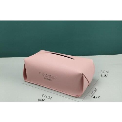 652F Colored Leather Tissue Box Dirt-resistant Automotive Bedroom Kitchen Desktop Tissue Holders Decorations