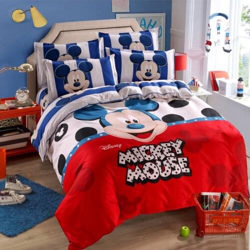 Mickey Mouse Disney Cartoon Cute Down Quilt Cover Twin Twin Size Children Bedding Set Children Bedroom Decoration Home Textile