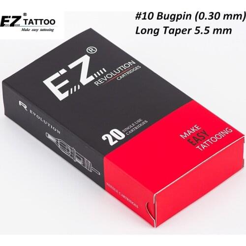 EZ Revolution Cartridge Tattoo Needles Curved Magnum #10 Bugpin ( 0.30 MM) for Rotary Machine Grips 20 PCS/Box