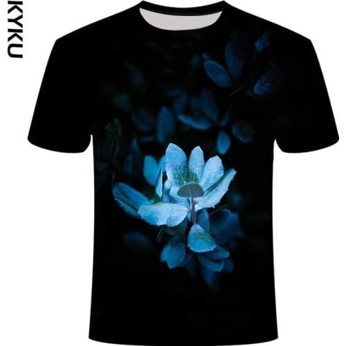T-shirt ladies/mens flower 3D T-shirt Harajuku T-shirt street hip-hop summer plant 3D printed short-sleeved T-shirt