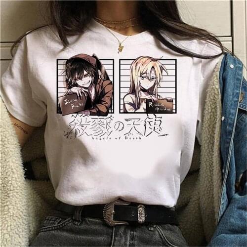 New Japanese Anime T Shirts for Women Angel of Death Graphic T Shirts Isaac Zack Foster T-shirts Raychel Women Kawaii Tshirt