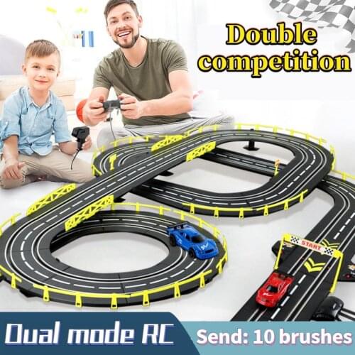 Track racing toy adventure electric remote control female boys and girls over 6 years old double competition road gift