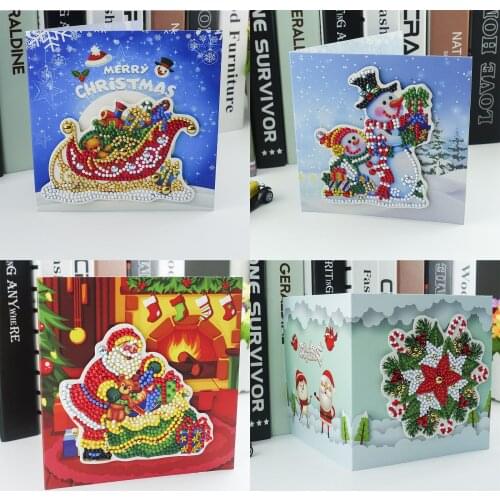 Exquisite Christmas Cards DIY Diamond Painting Neon Lights Cards Decoration Special Gifts For Friends Teachers Parents Sincere