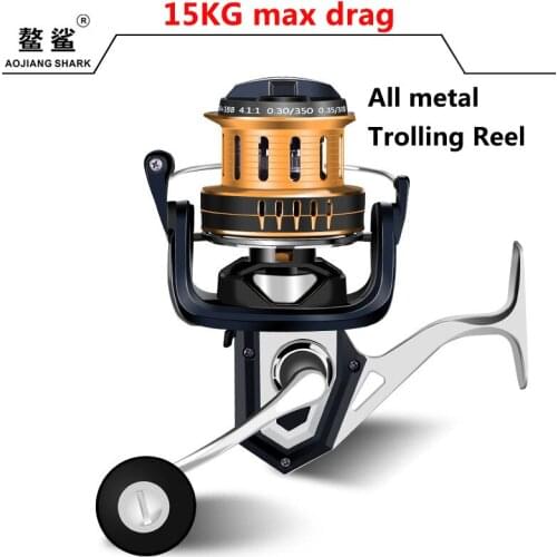 FB8000-12000 Trolling Reel 5.2:1 Aluminum alloy Fishing reel All metal spool spinning Reels One way bearing Spinning Reel carp