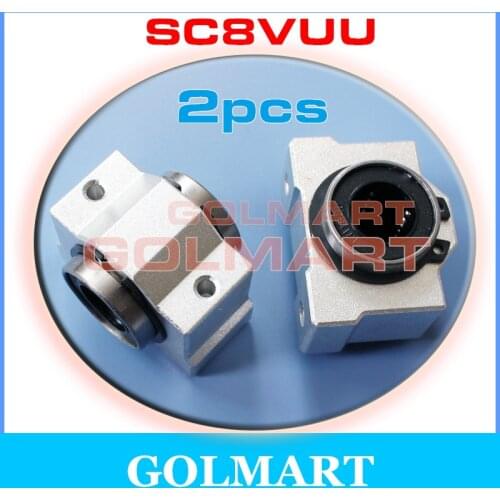 2pcs SC8VUU SCV8UU SC8V linear bearing block housing with LM8UU Linearlager inside for 8mm shaft rail