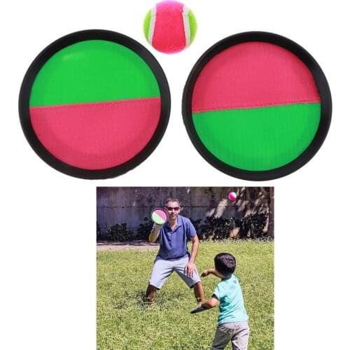 MagiDeal Paddle Toss and Catch Game Set Self-Stick Disc Paddles Toss Ball