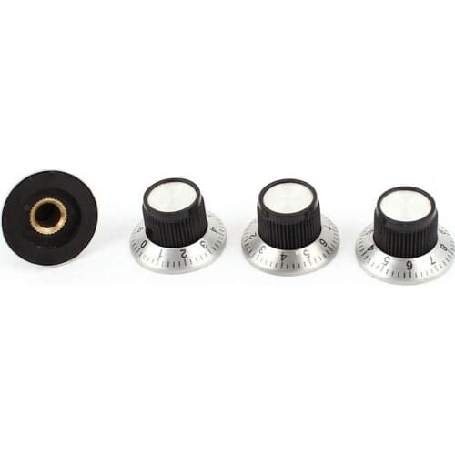 4 x potentiometer Pot metal knob with 0-9 turntable for 6mm shaft knob