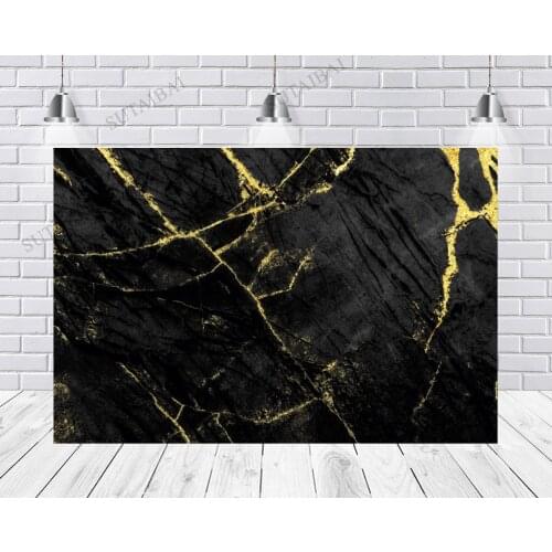 Marble Alternative Black Gold Vinyl Backdrop Black Cloth Stone Wallpaper Vinyl Floor Background for Aquarium
