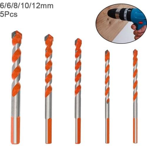 5pcs/lot Ceramic Wall Tile Drill Bit Set Power Tools Glass Cement Hole Opener