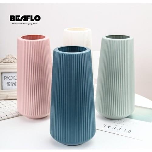 Unbreakable Plastic Vase Big Flower Vase Imitation Glaze Flower Pot Table Arrangment Nordic Decoration Home Vase For Flowers