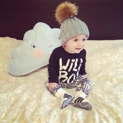 Newest Baby Boy Clothes Set Comfy Cotton Casual Outfit Set For Little Boy Letter Long Top Print Pants Autumn Infant Clothing Set