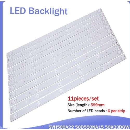 New 1set=11 PCS 6 LEDs 559mm LED backlight strip for LED50EC280JD LED50K20JD LED50K320U SVH500A22 REV05 6LED 131113