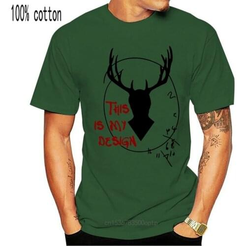 New Hannibal This is my design T shirt Men Summer Hip Hop 100% cotton Letter Printed T-shirt Male Short Sleeve Deer Top Tees 3XL