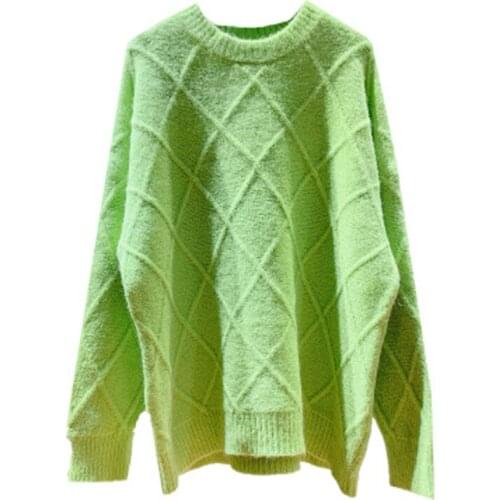 Newest Women Pullover Sweaters Sweet O-Neck Long Sleeve Knitted Loose Sweater Tops Winter Ladies Jumper Swearters