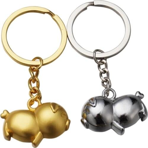 2 Color New Design Diy Handmade Keyring Animal keychain Pig Chain Elegant Backbag Handbag Pendant Pig Jewelry 3D Pig Pet Brelok