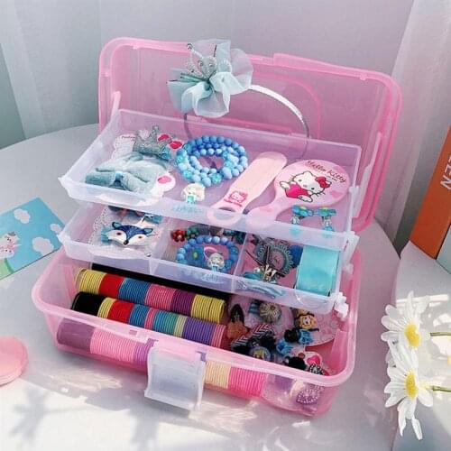 Transparent Plastic Storage Jewelry Box Compartment Childrens Hair Accessories Earring Box For Jewelry Storage Box Case