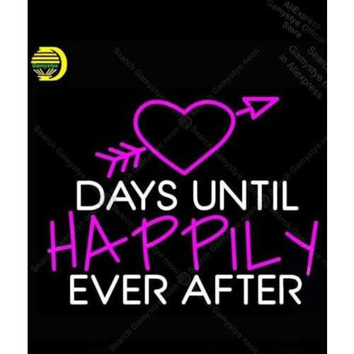 Wedding Neon Sign Days Until Happily ever After Neon Bulbs Sign Personalized Custom Neon Sign Affiche Neon Neon Light Sign Neon