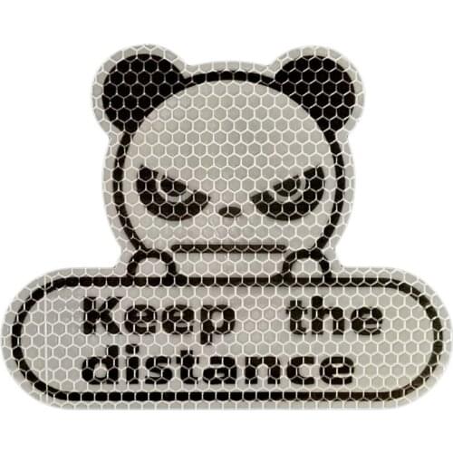 Keep Distance Reflective Stickers Panda Stickers Cover Scratches Waterproof PVC Car Window Body Decorative Stickers Accessories