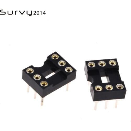10/20PCS IC Socket DIP-6P Pin 2.54mm Integrated Circuit Adaptor Solder Type Round diy electronics