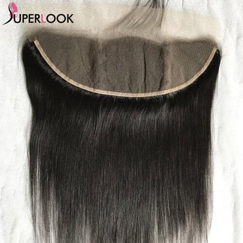 Brazilian Human Hair 13x4 Transparent Lace Frontal Closure Only Straight 100% Human Hair Superlook