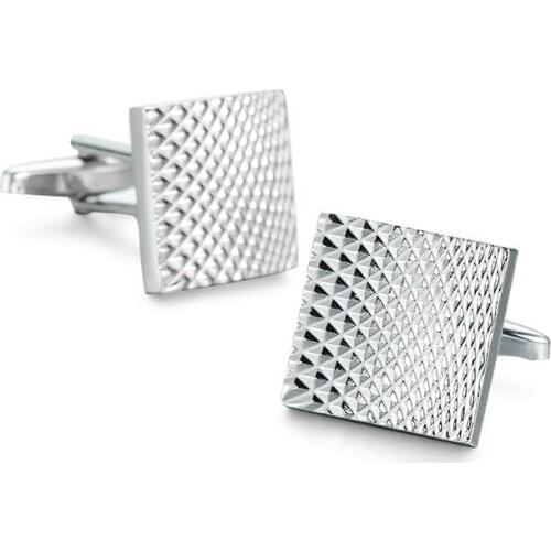2018 new fashion jewellery Cufflinks laser metal lattice Silvery Cufflinks other assured free delivery