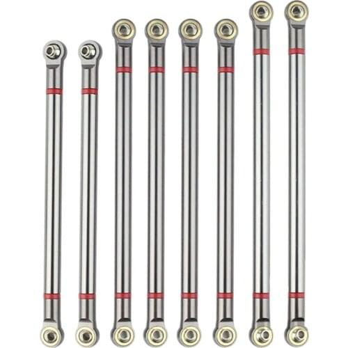 8Pcs Wheelbase Link Rod Aluminum Alloy Link Rod 31m for 1/10 Rc Car Crawler Axial Scx10