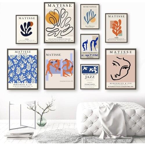 Matisse Girl Lines Abstract Tropical Plant Canvas Painting Posters And Prints Wall Art Pictures For Living Room Decoration