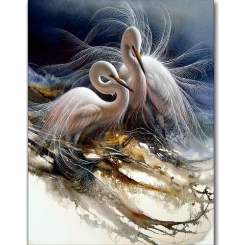 3D Diamond Embroidery Sale 5D DIY Diamond Painting Animal White Bird Cranes Diamond Painting Cross Stitch Rhinestone Mosaic CV49