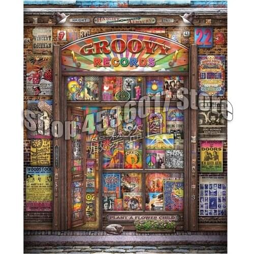 5D DIY Diamond Painting Groovy Records Architecture Christmas Gift Full Drill Diamond Embroidery Cross Stitch Mosaic Home Decor
