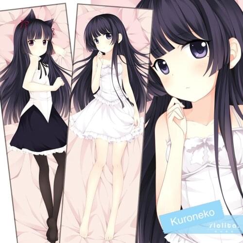 Anime Hug Body Pillowcase Oreimo Kuroneko Goko Ruri Cosplay Dakimakura 160x50/35x55cm Pillow Case 2Side Cover Sexy Cushion Adult