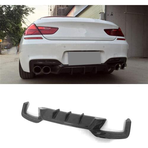 Carbon Fiber / FRP Rear Lip Diffuser Spoiler for BMW 6 Series F06 F12 F13 M Sport 2012-2016 Fins Shark Style Car Bumper Guard