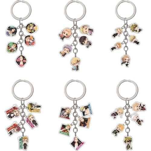 Tokyo Revengers Keychains Cosplay Anime Manjiro Ken Chifuyu Takashi Kazutora Keisuke Kawaii Bag Pendant Fans Gift keyring Props