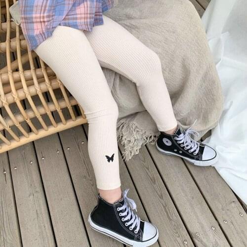 Girls' Trousers Slim Embroidery Plus Velvet Thickening Leggings Trousers 20 Autumn Winter Clothes New ChildrenS Clothing