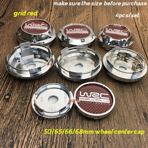 Car Emblem decal 4pcs/set 50mm 65mm 66mm 68mm Dust-proof WRC logo chrome Wheel center cap covers Wheel Rim hubcap Accessorie