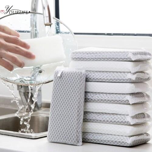 OYOURLIFE 5pcs/set Kitchen Decontamination Sponge Brush Pan Pot Dish Tableware Washing Sponge Eraser Kitchen Cleaning Tools