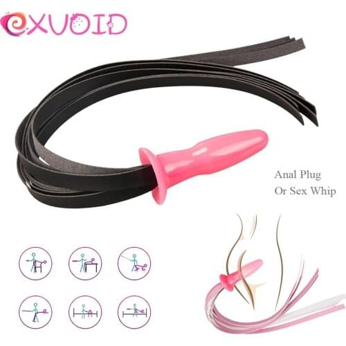 EXVOID Sexy Leather Whip Fox Tail Anal Butt Plug Adult Products Spanking Sex Toys for Couples Flirting Slap SM Bondage Flogger