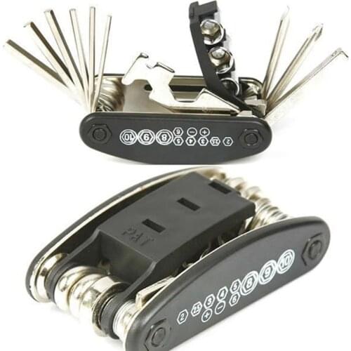 16 in 1 Repair Tools Bicycle Bike Screwdriver Outdoor Multifunction Folding Device Portable Pockets Screw Driver Set Metal