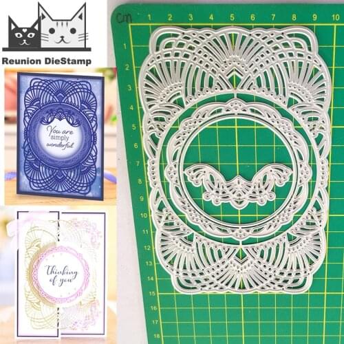 Reunion Round Lace Frame Metal Cutting Dies Scrapbooking New 2021 Card Stencil Cut Die for DIY Card Crafts Handmade