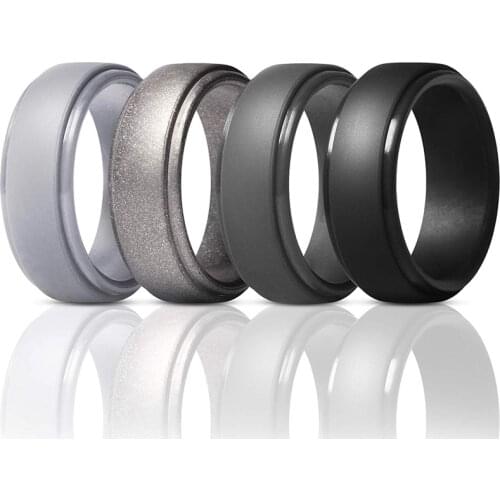 2020 New 1pcs Food Grade FDA Silicone Finger Ring Hypoallergenic Flexible Silicone Rings For Men Wedding Rubber Bands