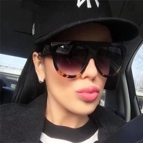 Woman oculos Flat Top Big Mirror Sun Glasses Eyewear gafas de sol Cat Eye Sunglasses Women Designer Brand Luxury oculos De Sol