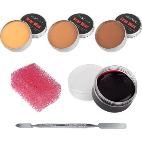 Film and Television Makeup Shaping Skin Wax Halloween Knife Scar Mouth Plasma Eyebrow Skin Wax Pad Nose Covering Eyebrow Set