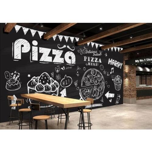 Custom food shop wallpaper, 3D retro murals for the cafe restaurant hotel background wall PVC wallpaper