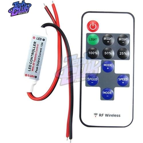 10 Keys RF Wireless Single Color Led Strip Dimmer DC 12V 10Keys Remote Controller For SMD 5050 2835 3014 5630 LED Strip Light