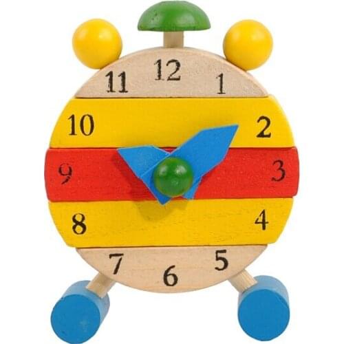Education wooden small disassembly clock awareness time learning children early education puzzle toys kid gift