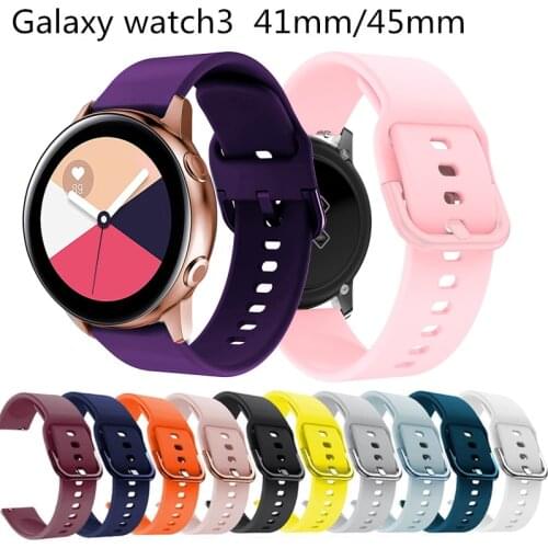 Watch Strap Silicone For Samsung Galaxy Watch 3 45mm 41mm Bracelet Replacement Strap For Galaxy watch 42mm Active Watch Bands