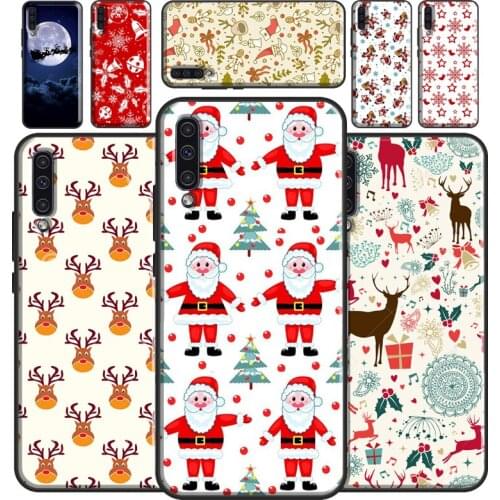 Christmas Santas seamless Deer Pattern For Samsung A32 A12 A52 A72 A21S A10 A20 A30 A02S A40 A50 A70 A11 A31 A51 A71 Phone Case