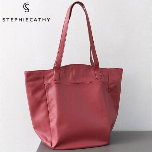 SC Luxury Leather Tote For Women Large Capacity Shoulder Bags High Quality Genuine Leather Bucket Female Daily Commute Handbags