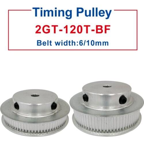 GT2-120T Pulley Bore 6/6.35/8/10/12/12.7/14/15/16/17/19/20/22 mm Pulley Wheel Match with 6/10 mm GT2-timing belt For 3D Printers